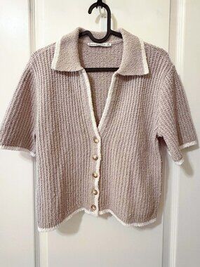 A&F Short-Sleeve Crochet-Style Polo